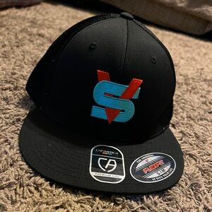 Black Cap with Blue and Red Logo